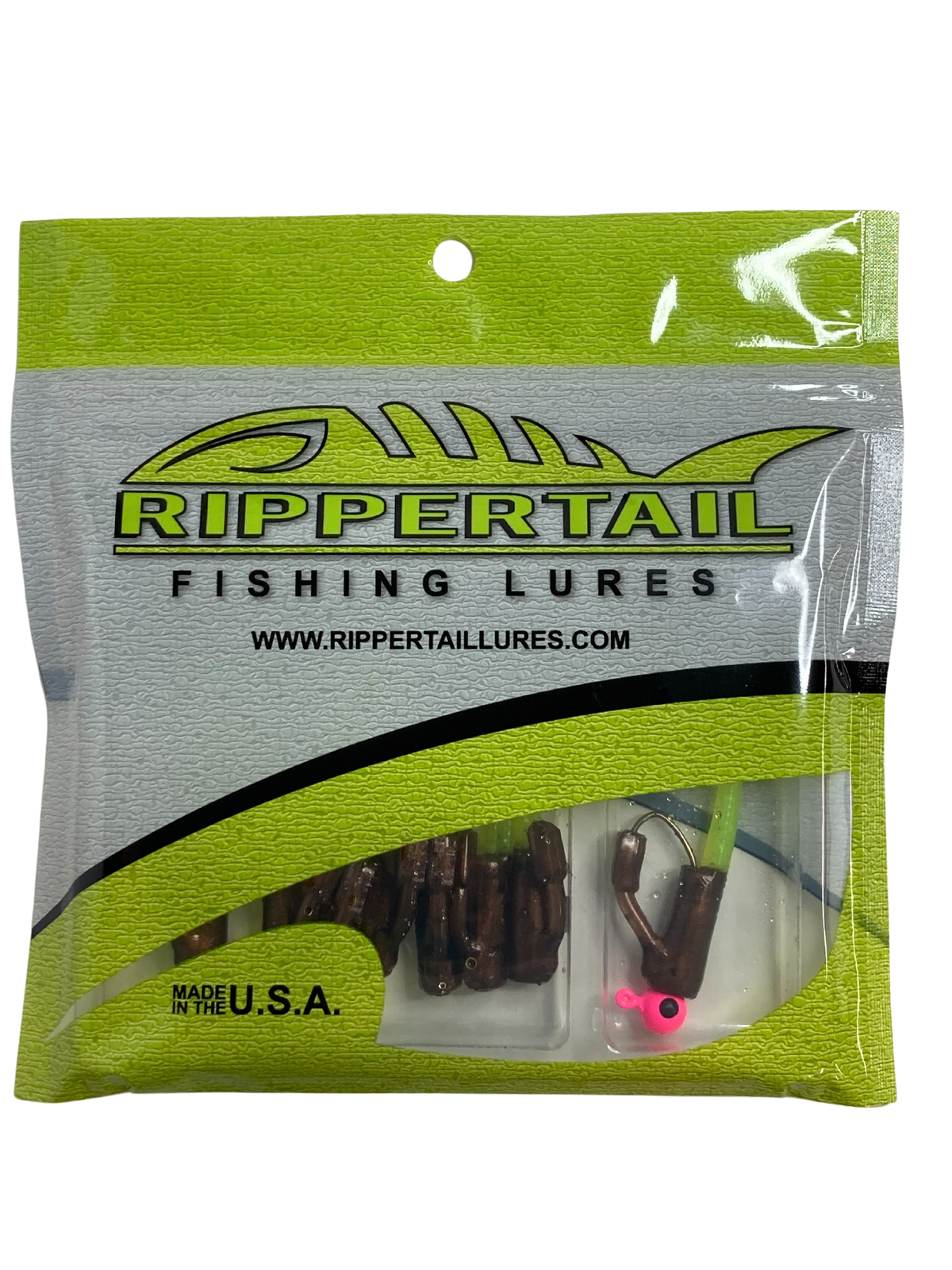 Snagless Rippertail, 8 Pack, Pumpkin Seed Chartreuse - Image 3