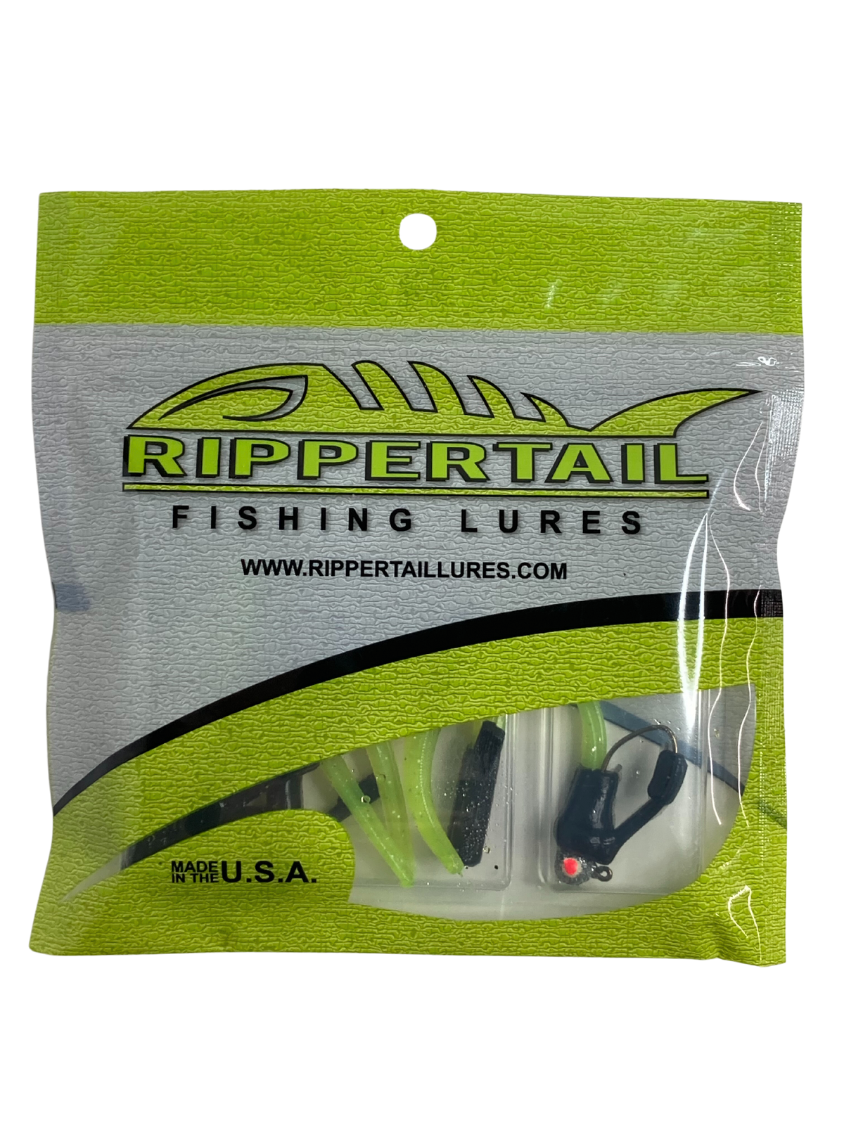 Snagless Rippertail, 8 Pack, Black Chartreuse - Image 3