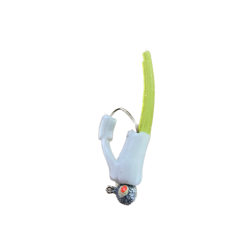 Snagless Rippertail, 8 Pack, White Chartreuse